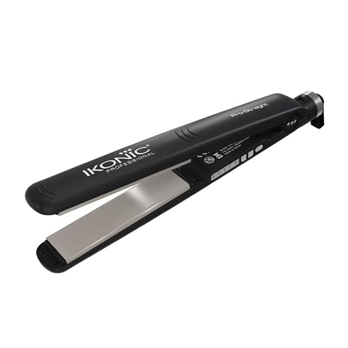 Ikonic Pro Straight Hair Straightener, Black| Floating Ceramic Plates| Nano Titanium Technology| Overheat protection