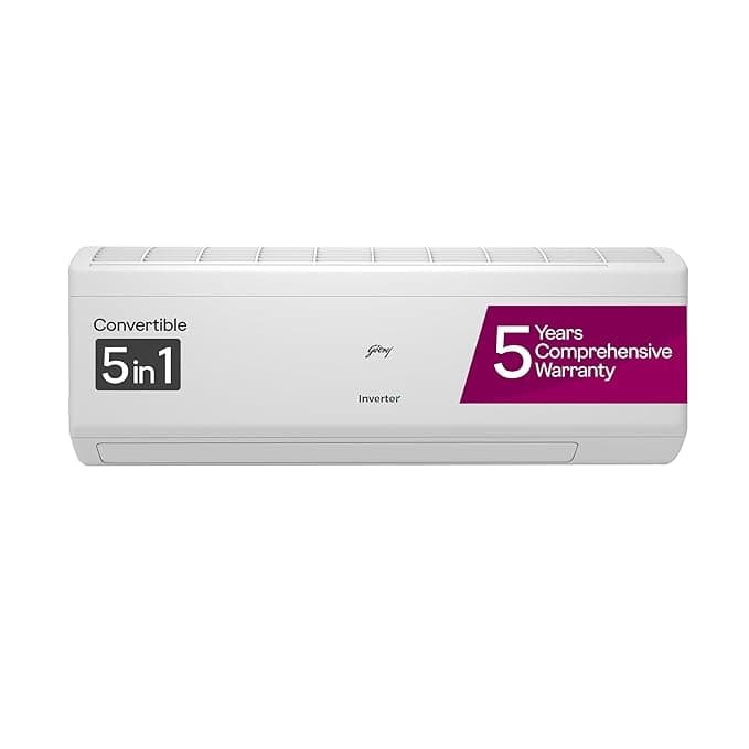 Godrej 1.5 Ton 5 Star, 5 Years Comprehensive Warranty, 5-In-1 Convertible Cooling, Inverter Split AC