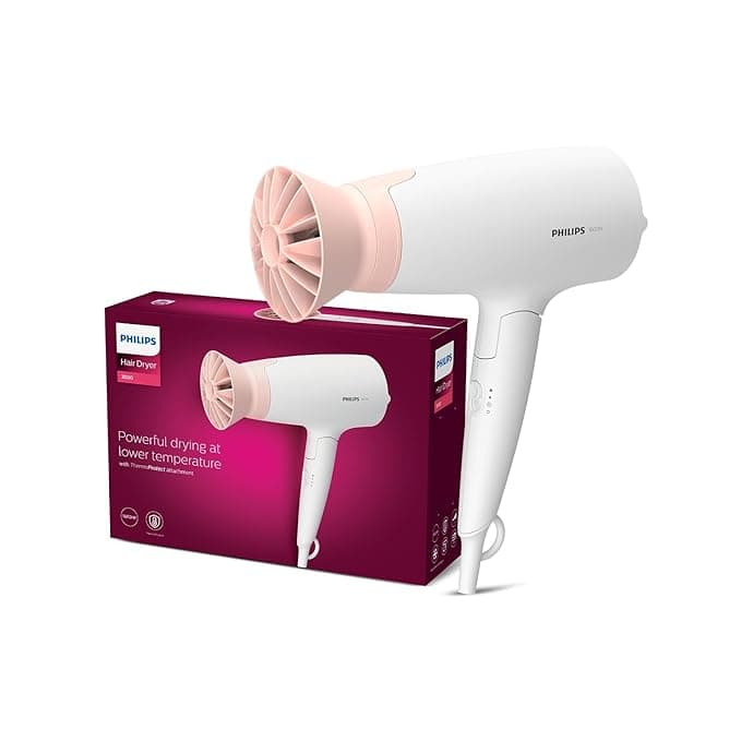 Philips Hair Dryer - Powerful Drying with Less HeatI 3 Styling Options for Salon like BlowdryI 1600 WattsI Cool ShotI Thermo- Protect TechnologyI Men and WomenI 2 Year Warranty