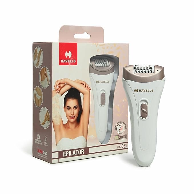 Havells FD5051 Epilator, Hair Removal for Women, Wet & Dry, Cordless, Rechargeable