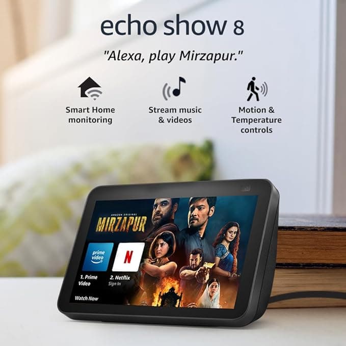 Amazon Echo Show 8 (2nd Gen) - Smart speaker with 8'' HD screen, stereo sound & hands-free entertainment with Alexa